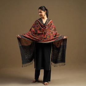 Pen Work Cotton Ikat Border Handpainted Kalamkari Dupatta