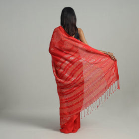 Red - phulia bengal hand weaving silk cotton saree