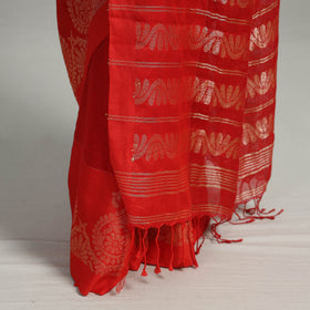 Red - phulia bengal hand weaving silk cotton saree