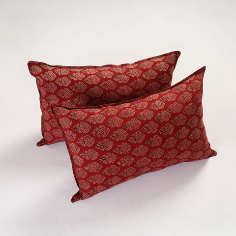Red - pillow cover (set of 2) 01 - handcrafted