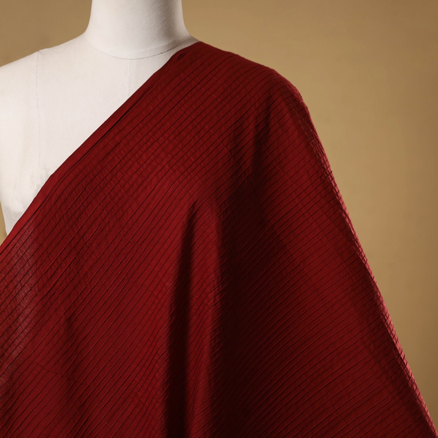 Pintuck plain cotton fabric 05 - handcrafted