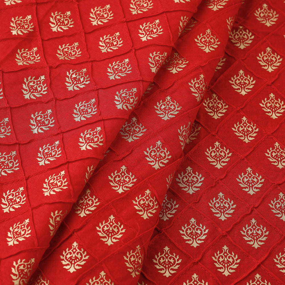 Buy Pintuck PreWashed Cotton Gold Printing Fabric Online l iTokri.com