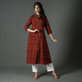 Buy Pipad Block Printed Cotton Long Kurta Online at iTokri.com
