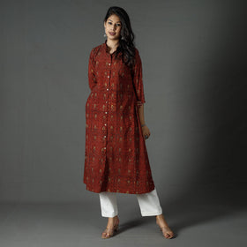 Buy Pipad Block Printed Cotton Long Kurta Online at iTokri.com