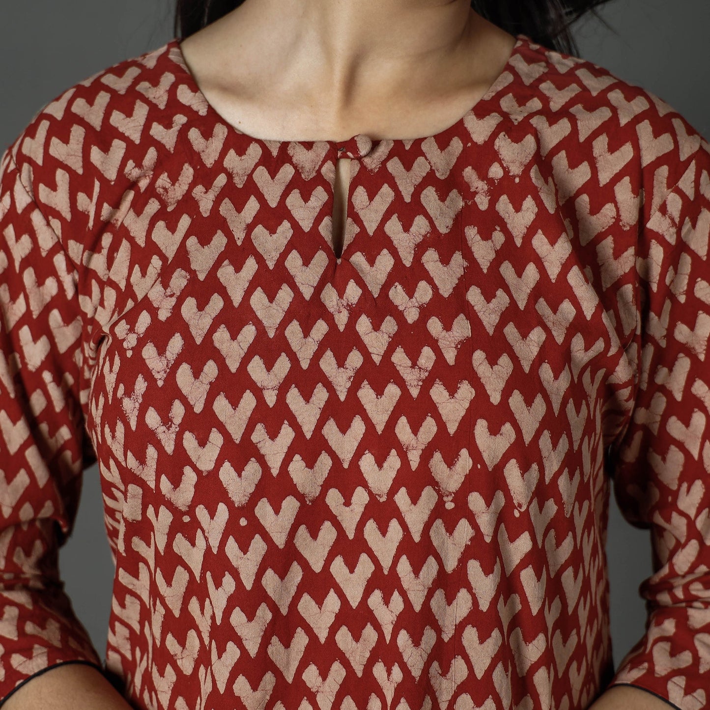 Buy Pipad Block Printed Cotton Long Kurta for Women