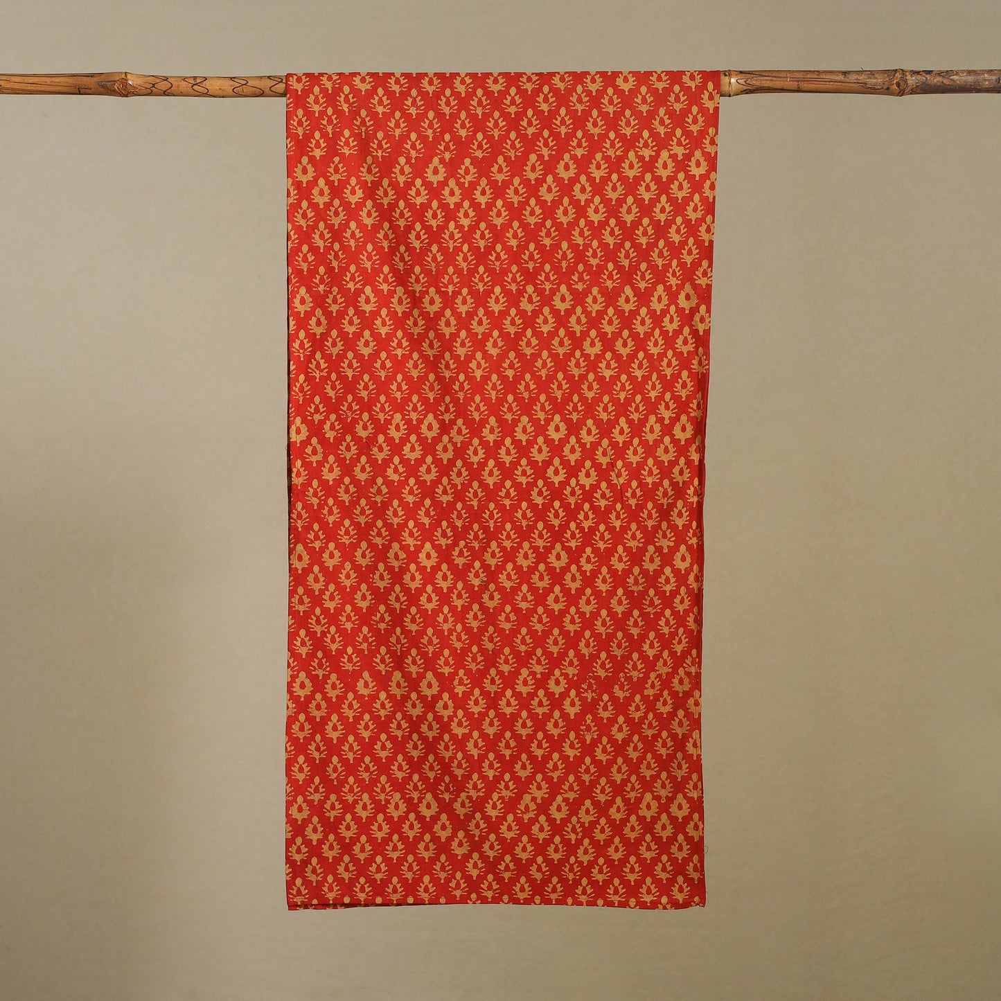 Red - pipad cotton stole 16 - handcrafted