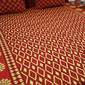 Buy Pipad Block Printed Cotton Double Bed Cover with Pillow Covers Online at iTokri.com