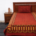  Pipad Block Printed Cotton Single Bed Cover with Pillow Covers 