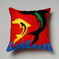 Red Pipli Applique Work Cotton Cushion Cover 