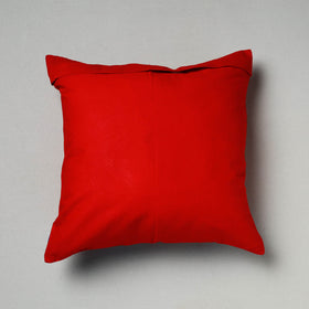 Red Pipli Applique Work Cotton Cushion Cover 