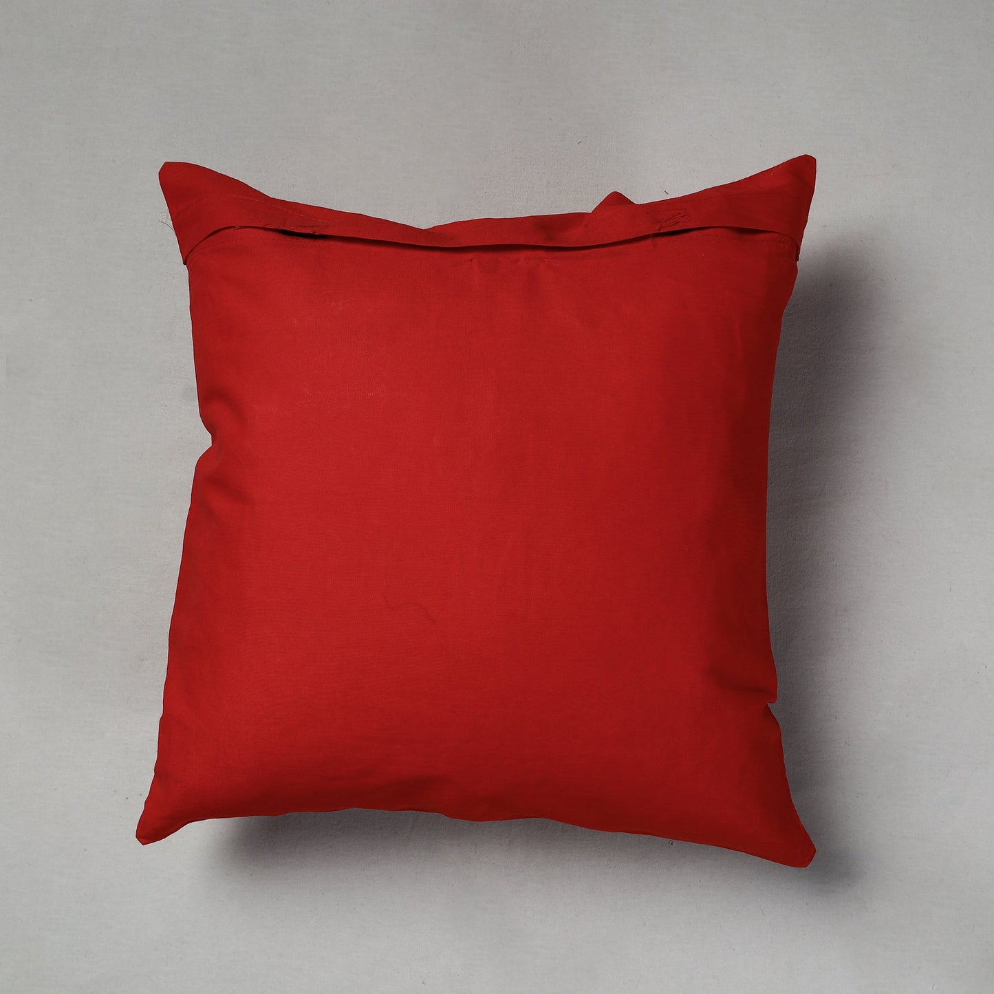 Red Pipli Applique Work Cotton Cushion Cover