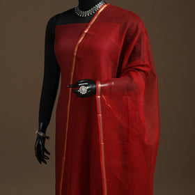 Plain cotton kota doria dupatta 14 - handcrafted