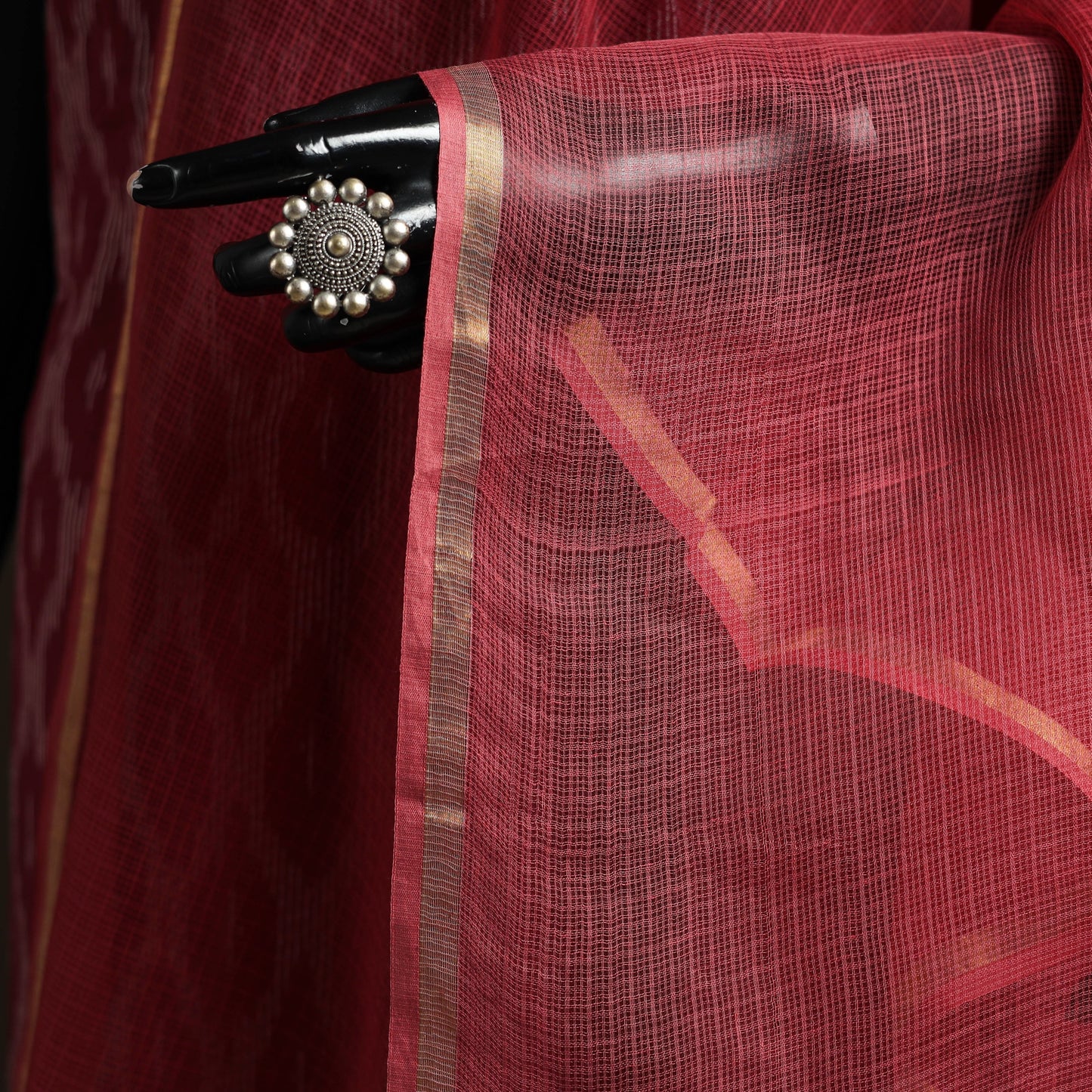 Plain cotton kota doria dupatta 14 - handcrafted