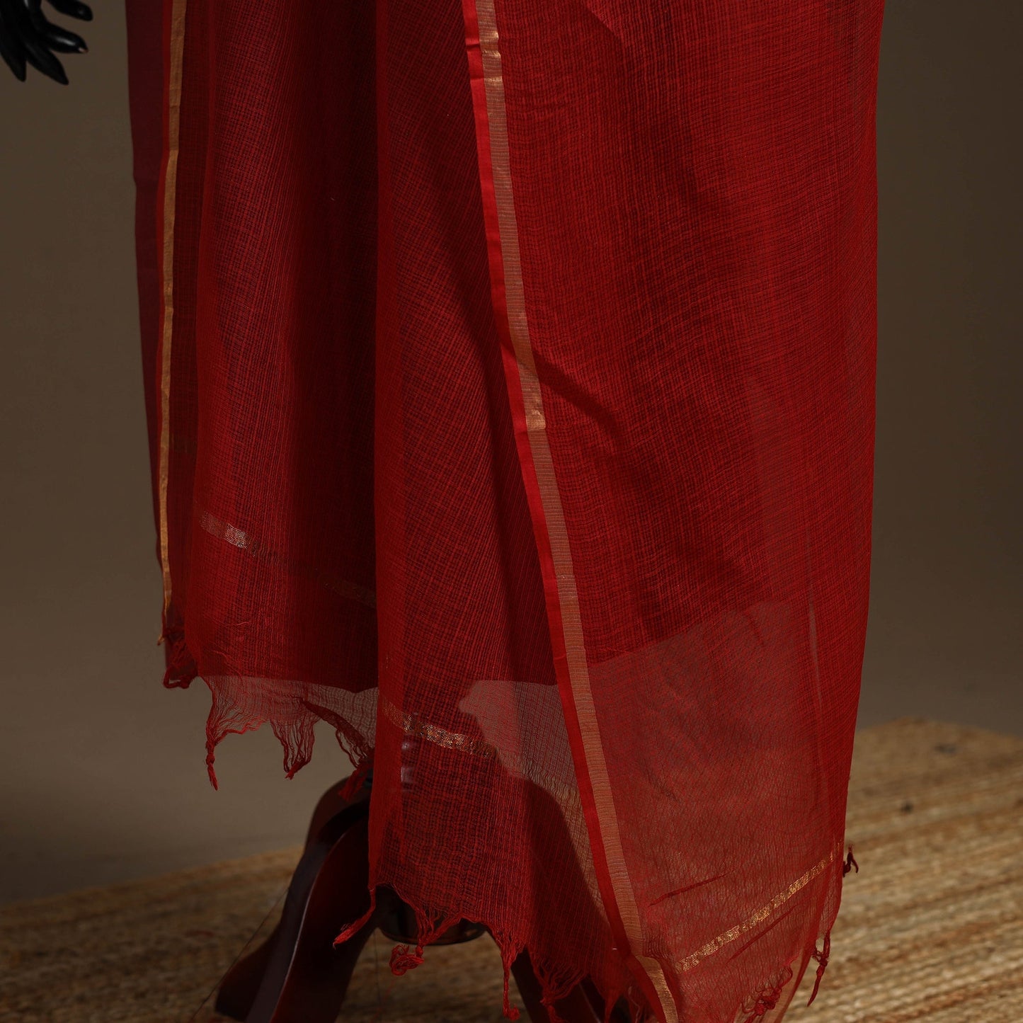 Plain cotton kota doria dupatta 14 - handcrafted