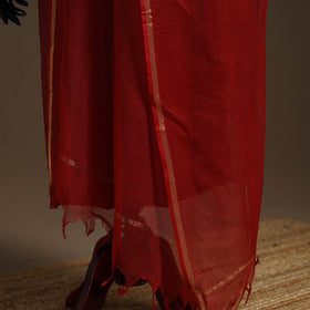 Plain cotton kota doria dupatta 14 - handcrafted