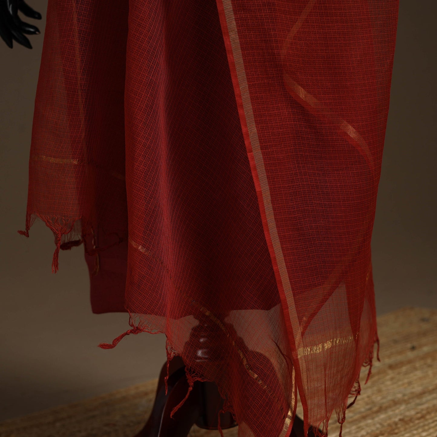 Plain cotton kota doria dupatta 20 - handcrafted