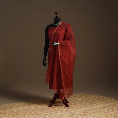 Plain cotton kota doria dupatta 20 - handcrafted