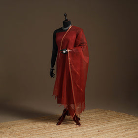 Plain cotton kota doria dupatta 20 - handcrafted