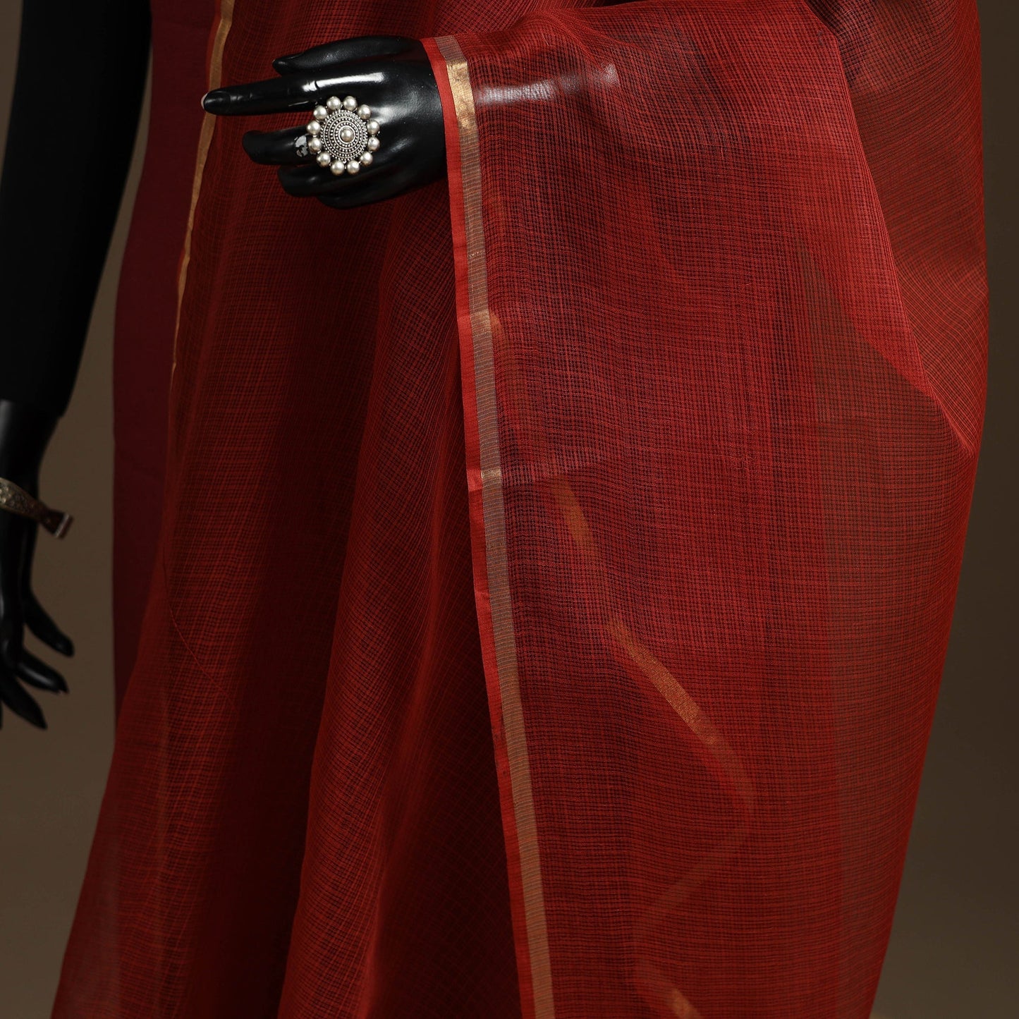 Plain cotton kota doria dupatta 20 - handcrafted