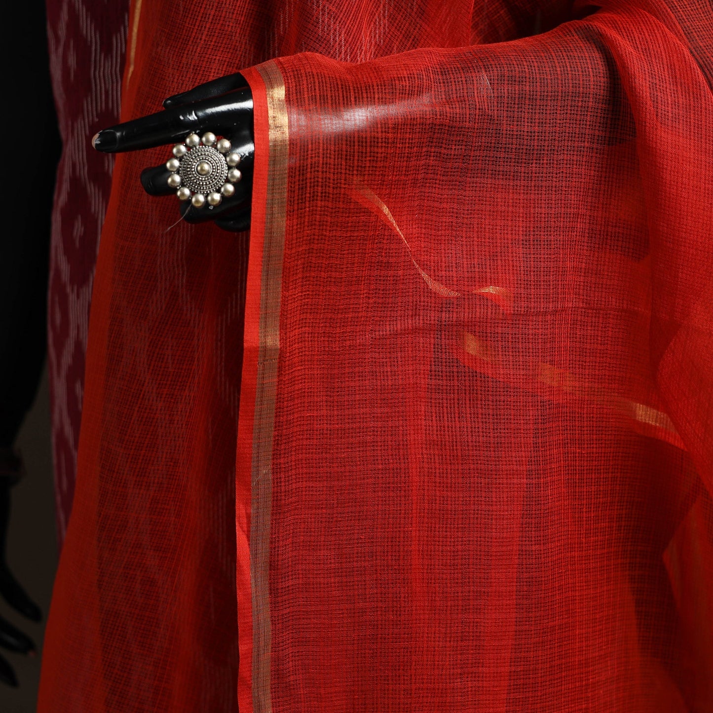 Plain cotton kota doria dupatta 25 - handcrafted
