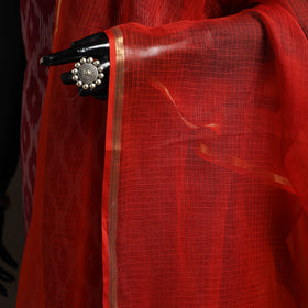 Plain cotton kota doria dupatta 25 - handcrafted