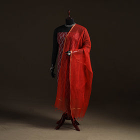 Plain cotton kota doria dupatta 25 - handcrafted