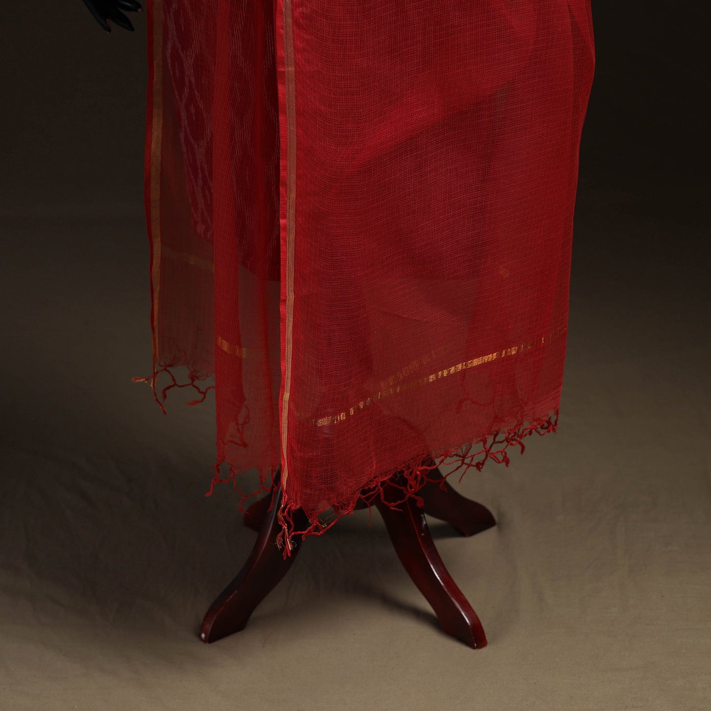 Plain cotton kota doria dupatta 33 - handcrafted