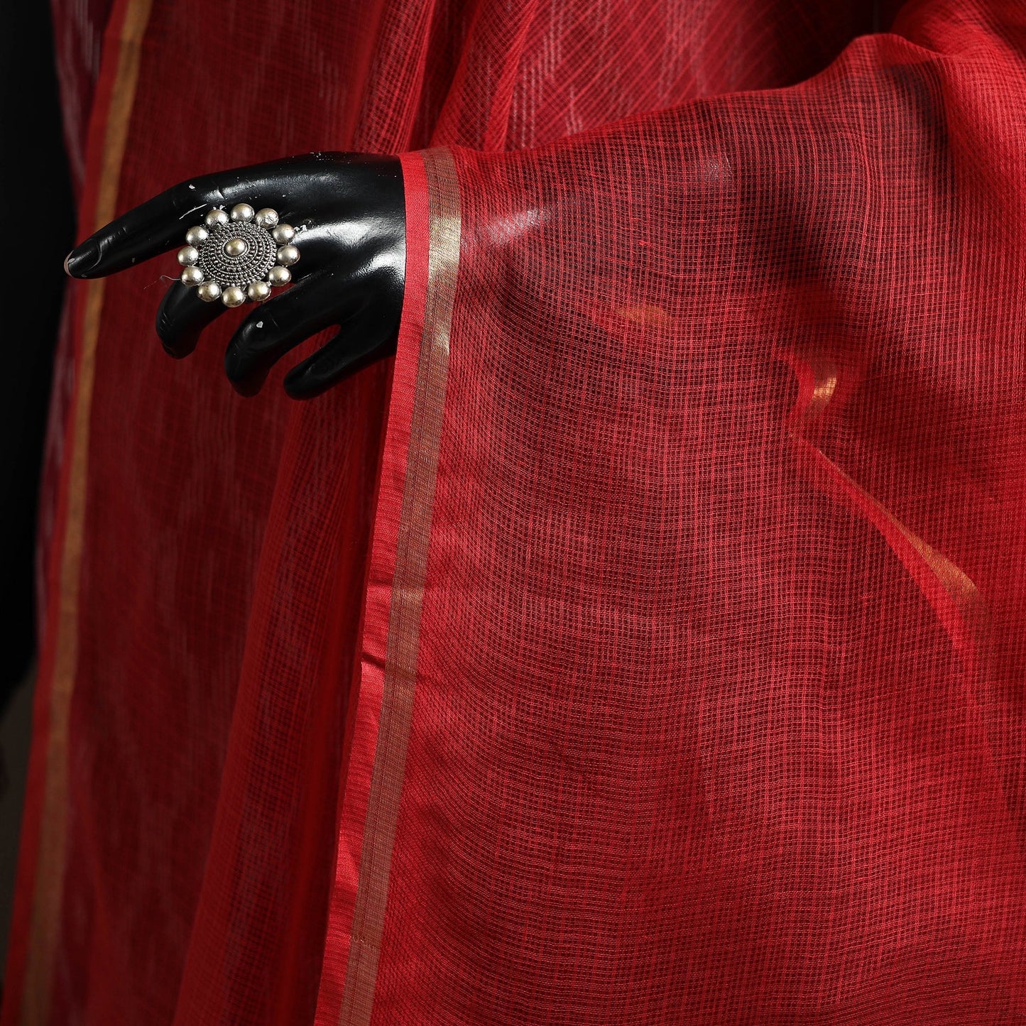 Plain cotton kota doria dupatta 33 - handcrafted