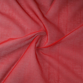 Red - plain cotton kota doria fabric 06 - handcrafted