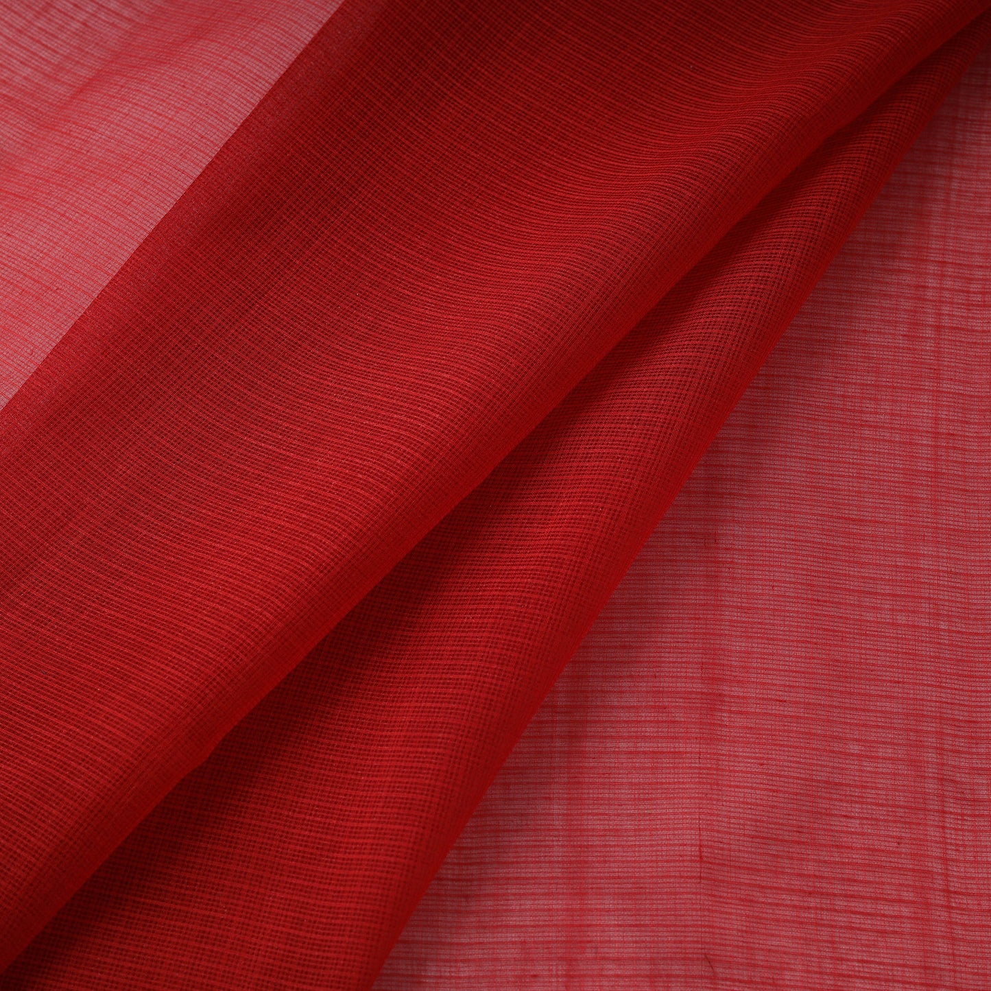 Red - plain cotton kota doria fabric 06 - handcrafted