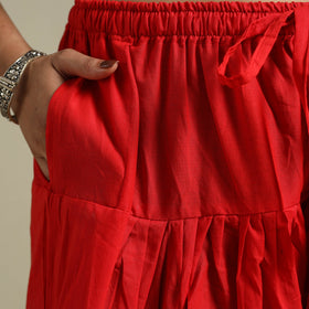 Red Plain Cotton Women Salwar
