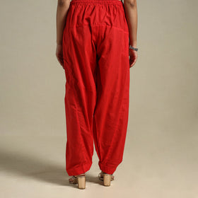 Red Plain Cotton Women Salwar