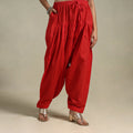 Red Plain Cotton Women Salwar