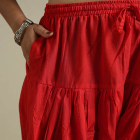 Red Plain Cotton Women Salwar