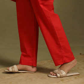 Red - plain dyed cotton co-ord set 09 - handcrafted