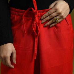 Red - plain flex cotton elasticated harem pant 15