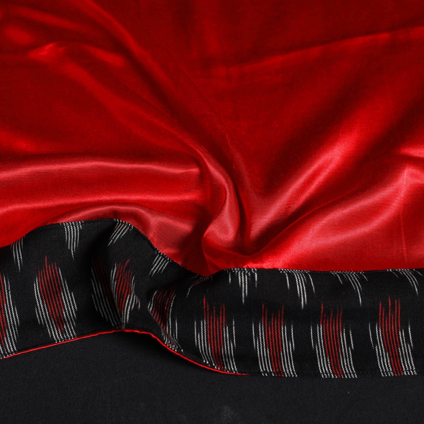 Red Plain Mashru Silk Blouse Piece 