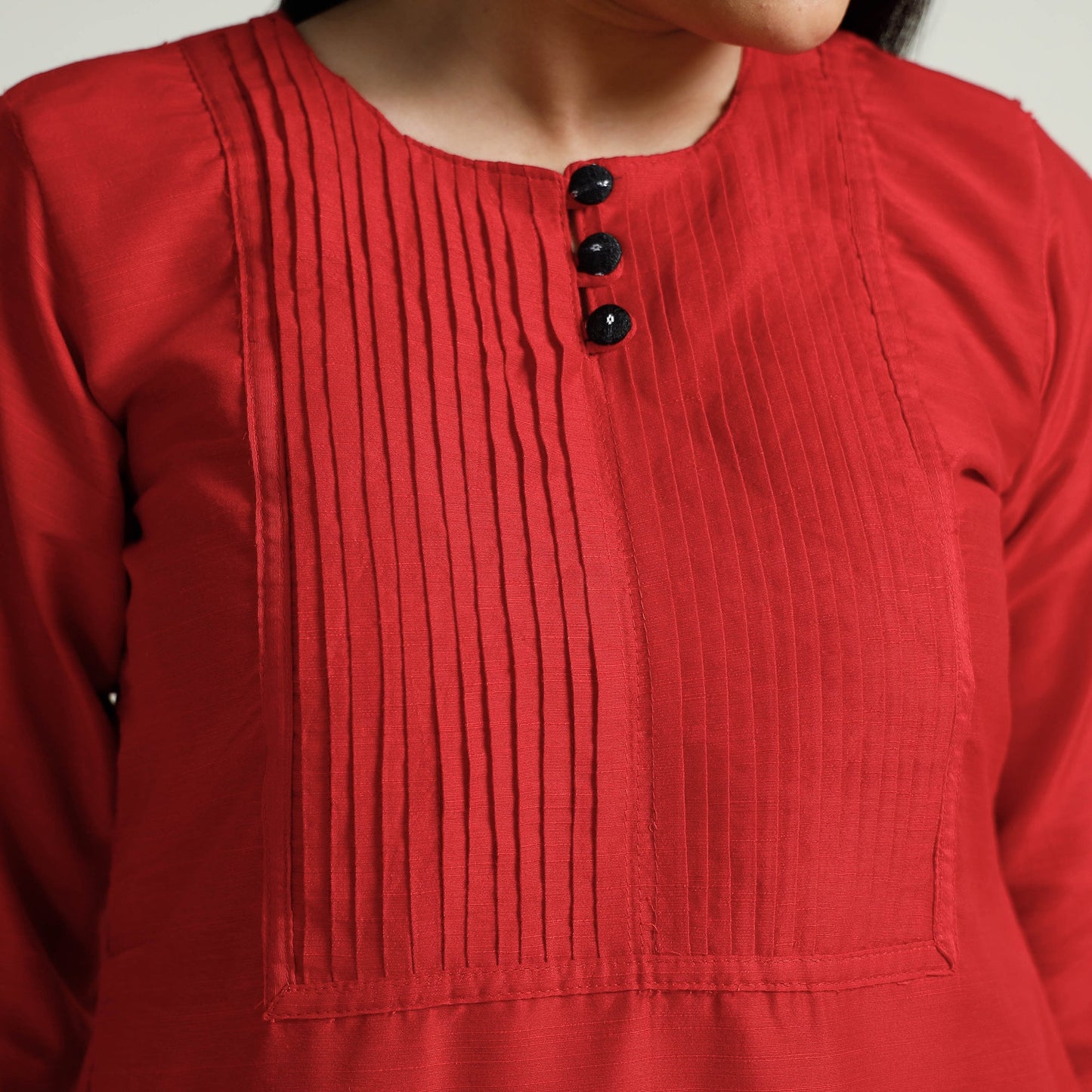 Buy Plain Silk Pintuck Long Kurta Online at iTokri.com
