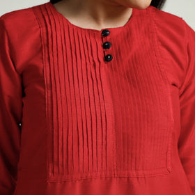 Buy Plain Silk Pintuck Long Kurta Online at iTokri.com