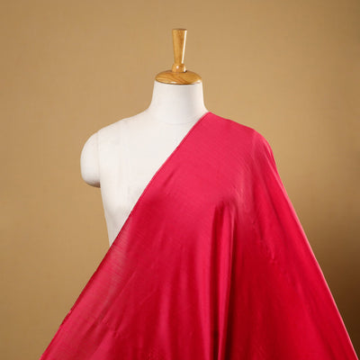 Red Plain Slub Silk Fabric 