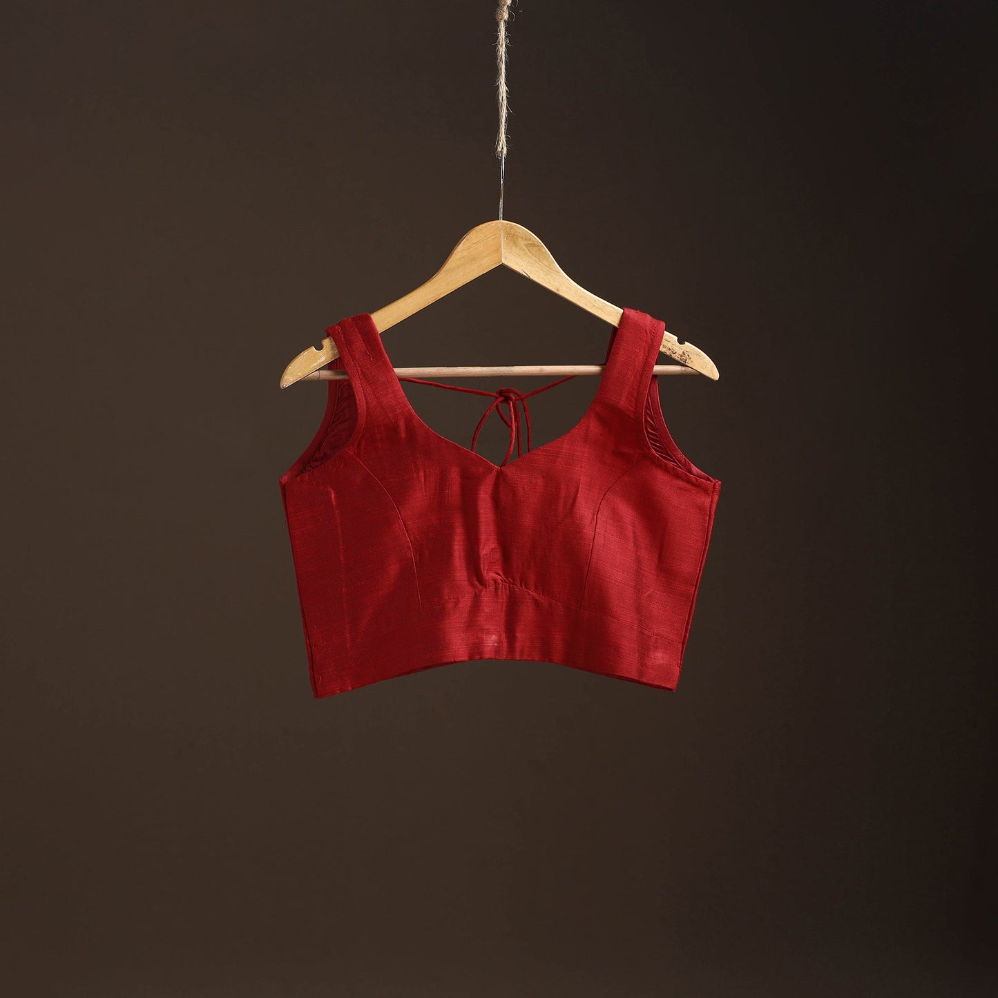 Plain slub silk readymade blouse 02 - handcrafted