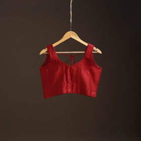 Plain slub silk readymade blouse 02 - handcrafted