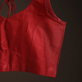 Plain slub silk readymade blouse 02 - handcrafted