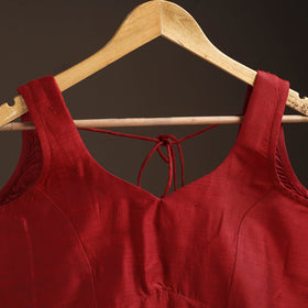 Plain slub silk readymade blouse 02 - handcrafted