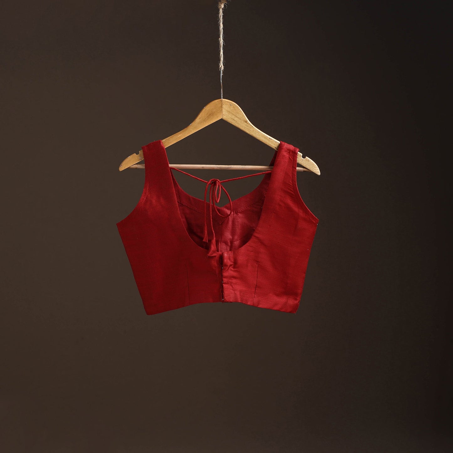 Plain slub silk readymade blouse 02 - handcrafted