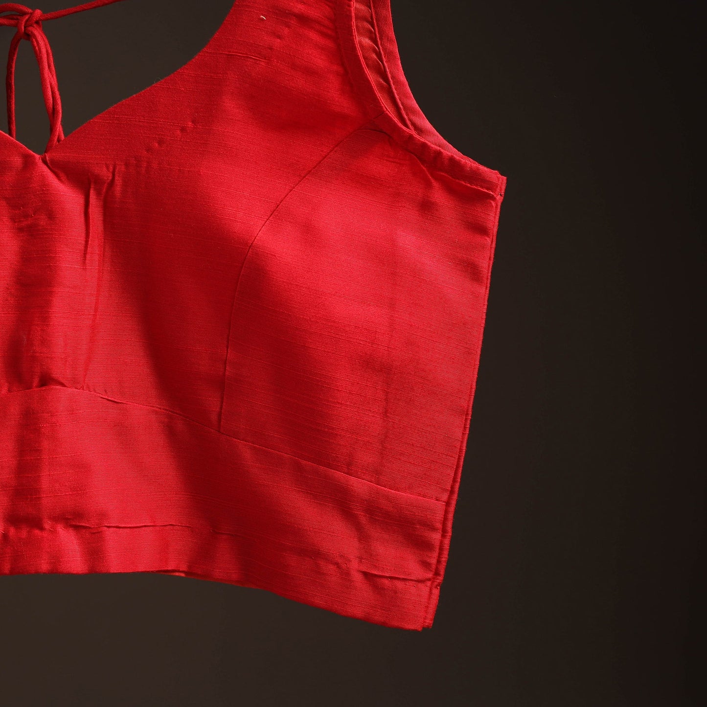 Plain slub silk readymade blouse 03 - handcrafted