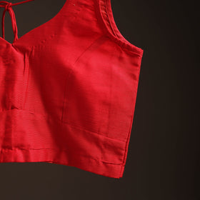 Plain slub silk readymade blouse 03 - handcrafted