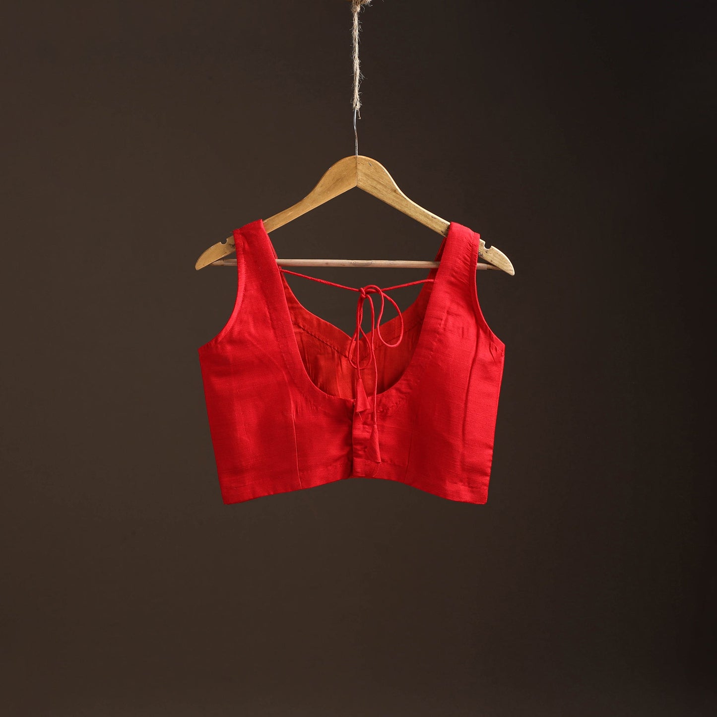 Plain slub silk readymade blouse 03 - handcrafted