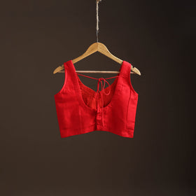 Plain slub silk readymade blouse 03 - handcrafted