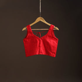 Plain slub silk readymade blouse 03 - handcrafted